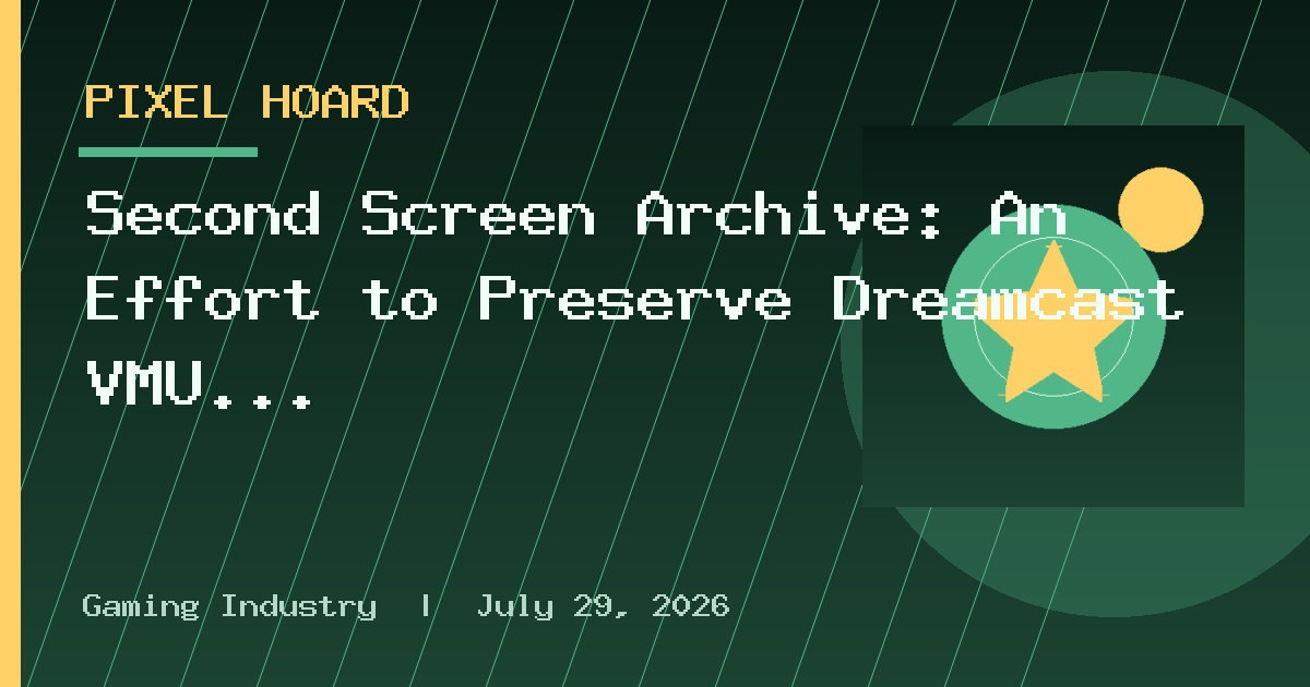 Second Screen Archive: An Effort to Preserve Dreamcast VMU Art